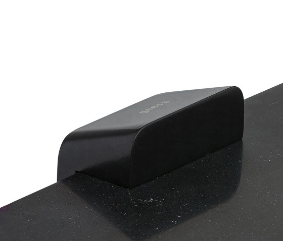 Shift Black | Toilet Roll Holder Double Black With Shelf In Matt Black Marble Effect | Paper roll holders | Geesa