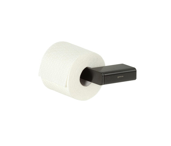 Shift Brushed Metal Black | Toilettenpapierhalter Ohne Deckel Schwarz Metall Gebürstet (Links) | Toilettenpapierhalter | Geesa