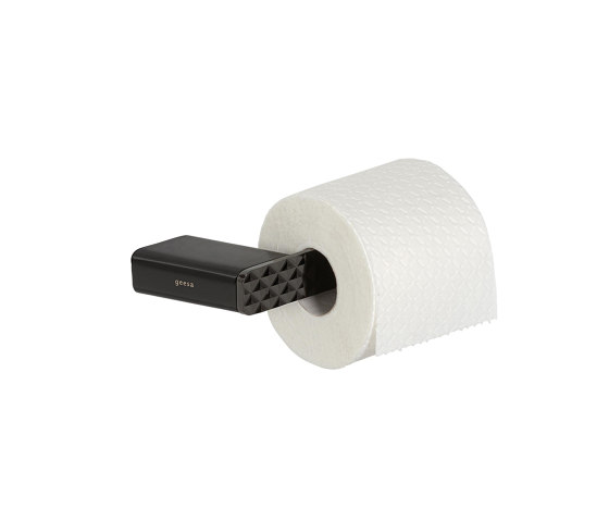 Shift Brushed Metal Black | Toilettenpapierhalter Ohne Deckel Mit Diamantmuster Schwarz Metall Gebürstet (Rechts) | Toilettenpapierhalter | Geesa