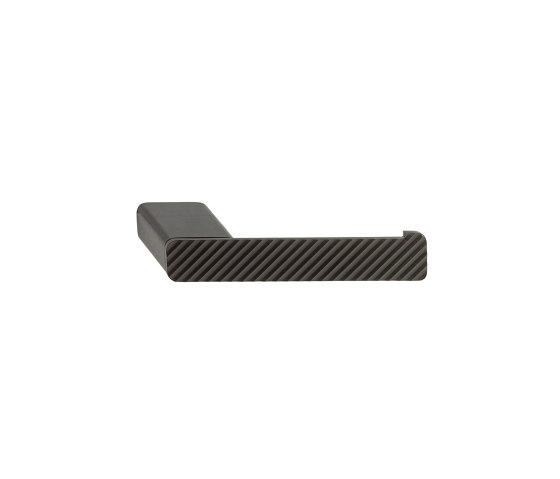 Shift Brushed Metal Black | Toilettenpapierhalter Ohne Deckel Mit Diagonalem Streifenmuster Schwarz Metall Gebürstet (Rechts) | Toilettenpapierhalter | Geesa
