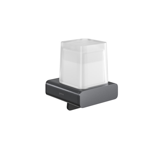 Shift Brushed Metal Black | Dispensador De Jabón 200ml Metal Negro Cepillado Con Vidrio Esmerilado | Dosificadores de jabón | Geesa