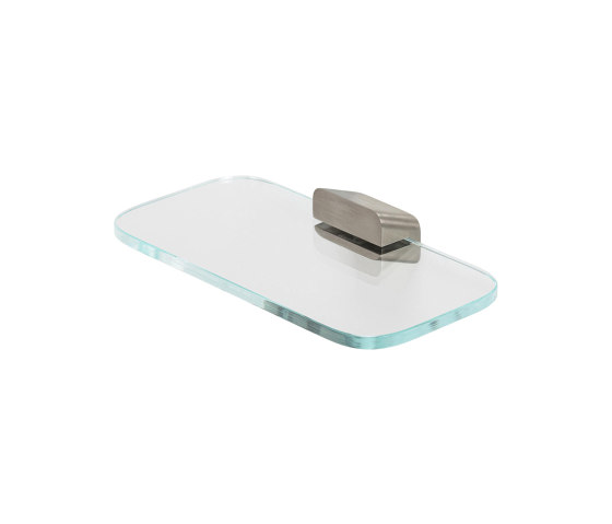 Shift Brushed Stainless Steel | Bathroom Shelf / Soap Holder Brushed Stainless Steel With Transparent Glass | Bath shelves | Geesa