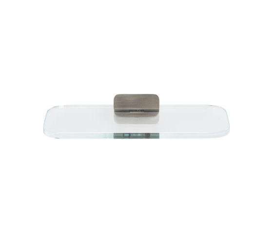 Shift Brushed Stainless Steel | Bathroom Shelf / Soap Holder Brushed Stainless Steel With Transparent Glass | Bath shelves | Geesa