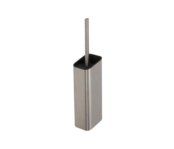 Shift Brushed Stainless Steel | Toilet Brush And Holder Brushed Stainless Steel (Black Lid And Brush) | Toilet brush holders | Geesa