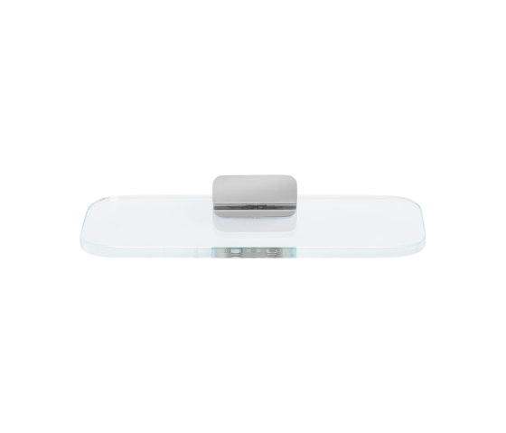 Shift Chrome | Bathroom Shelf / Soap Holder Chrome With Transparent Glass | Bath shelves | Geesa