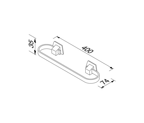 Standard | Porte-Serviette 40cm Chrome | Porte-serviettes | Geesa