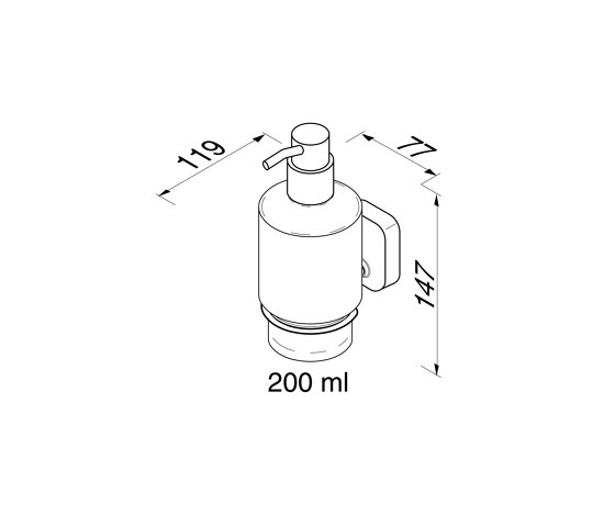 Thessa | Dispenser Per Sapone 200ml Cromato | Portasapone liquido | Geesa