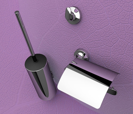 Tone | Toilet Accessories Set - Toilet Brush And Holder - Toilet Roll Holder With Cover - Towel Hook - Chrome | Towel rails | Geesa