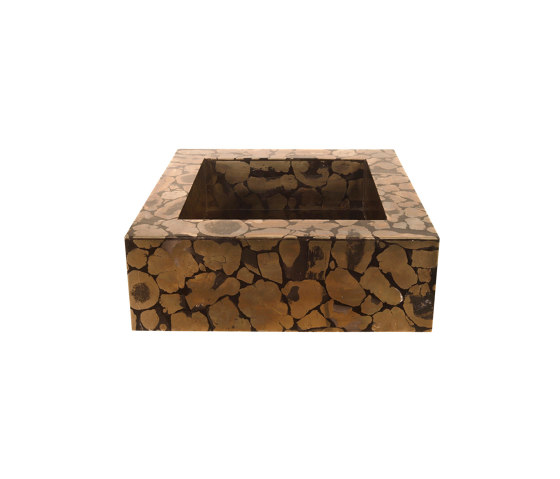 Edelstein | Quadratisches - Becken mit goldenem Pyrit | Waschtische | Panorea Home