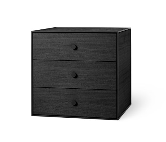 Frame 49 With 3 Drawer, Black Stained Ash | Scaffali | Audo Copenhagen