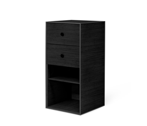 Frame 70 With 1 Shelf And 2 Drawers, Black Stained Ash | Scaffali | Audo Copenhagen