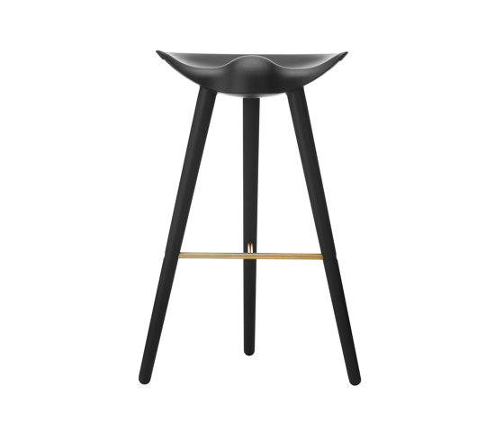 ML42 Bar Stool, Black Stained Beech/Brass | Bar stools | Audo Copenhagen