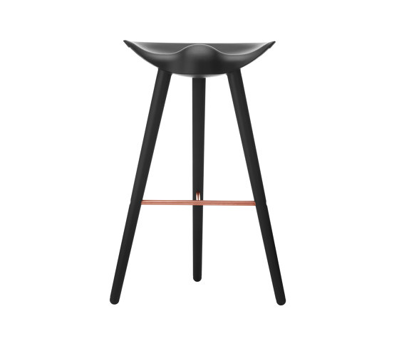 ML42 Bar Stool, Black Stained Beech/Copper | Bar stools | Audo Copenhagen