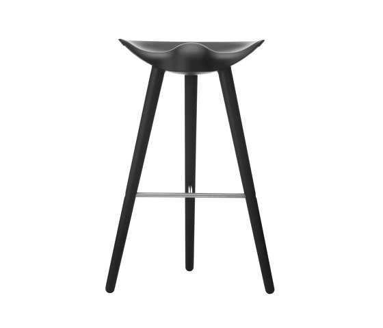 ML42 Bar Stool, Black Stained Beech/Stainless Steel | Bar stools | Audo Copenhagen