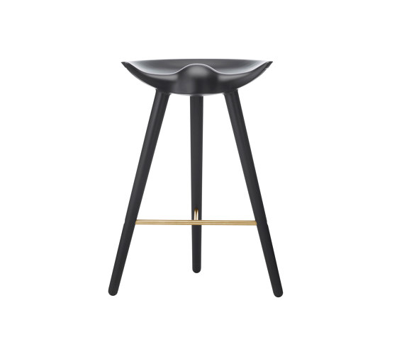 ML42 Counter Stool, Black Stained Beech/Brass | Counter stools | Audo Copenhagen
