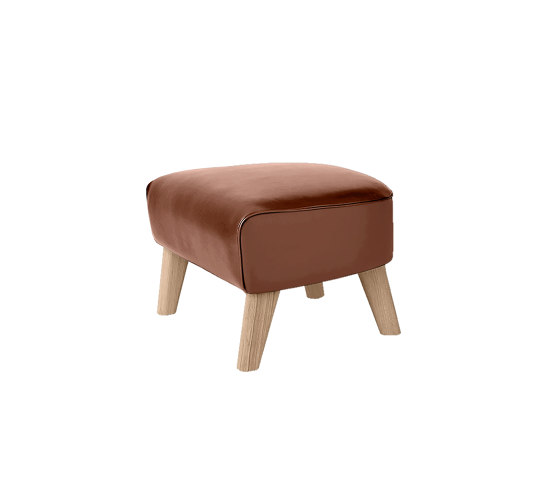 My Own Chair Footstool Nevada Leather, Cognac/Natural Oak | Poufs / Polsterhocker | Audo Copenhagen