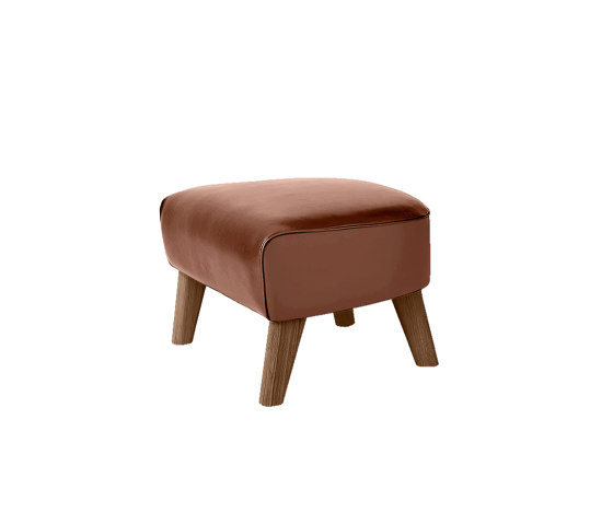 My Own Chair Footstool Nevada Leather, Cognac/Dark Oiled Oak | Poufs | Audo Copenhagen