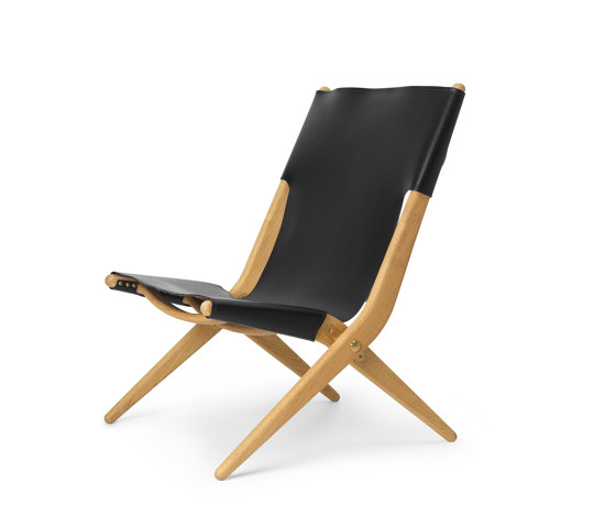 Saxe Chair, Oiled oak/Black Leather | Fauteuils | Audo Copenhagen