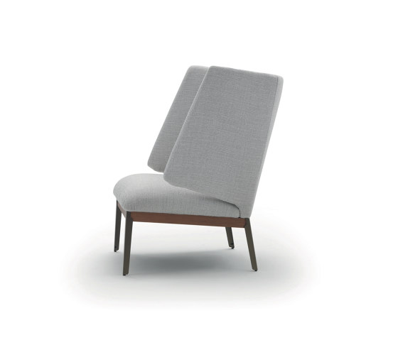 Hug Armchair - High Backrest Version with walnut Canaletto details | Armchairs | ARFLEX