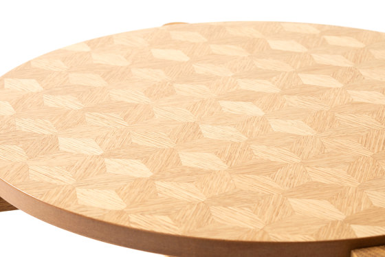 Mori Kougei | Sliced Veneer
 Geometric Pattern table top | Tables d'appoint | Hiyoshiya