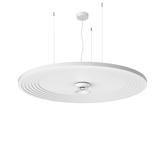 VIOR acoustic pendant lamp with acoustic panel round | Suspensions | RIBAG
