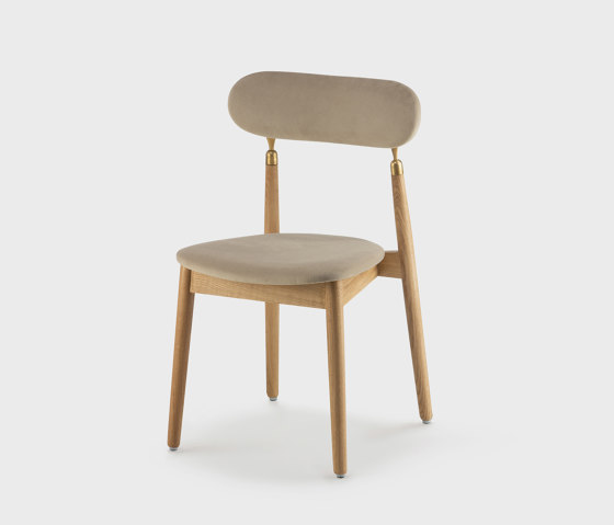 7.1 Chair, natural oiled oak frame, beige Textum Avelina velour fabric | Sedie | EMKO PLACE