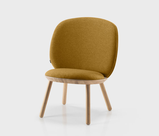 Naïve Low Chair, natural oiled ash frame, yellow Delius Gavi fabric | Sillones | EMKO PLACE