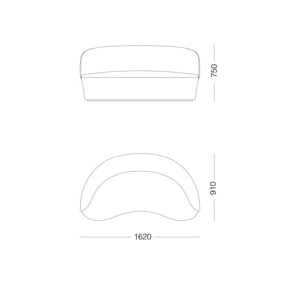 Naïve Sofa 2-seater, grey Textum Avelina velour fabric | Sofas | EMKO PLACE