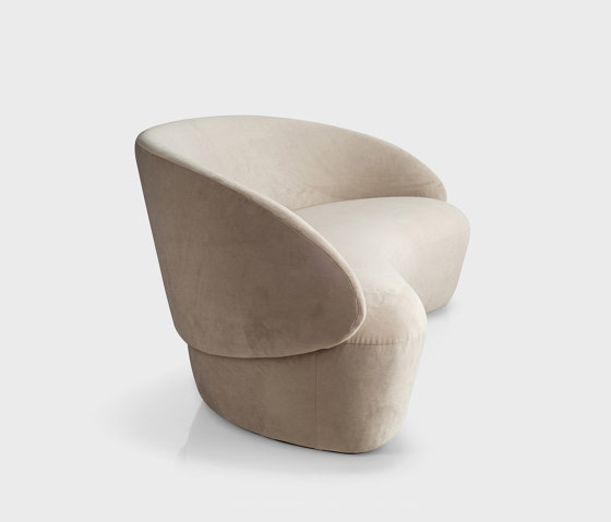 Naïve Sofa, 3-Sitzer, beige Veloursstoff Textum Avelina | Sofas | EMKO PLACE