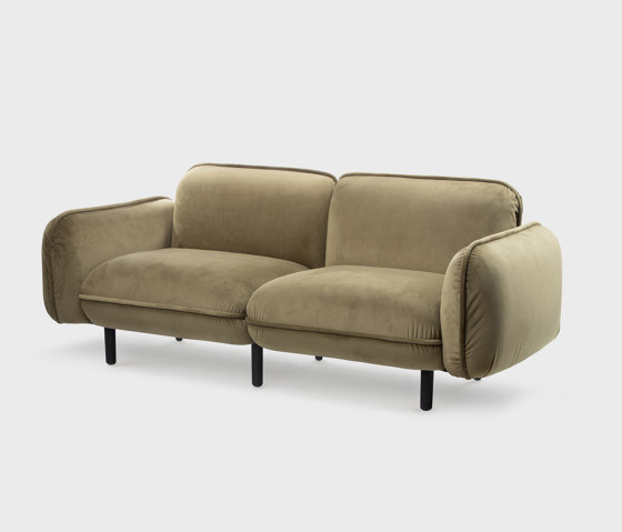 Bean Sofa, 2-Sitzer, grüner Veloursstoff Textum Avelina | Sofas | EMKO PLACE