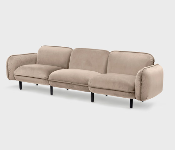 Bean Sofa 3-seater, beige Textum Avelina velour fabric | Sofas | EMKO PLACE