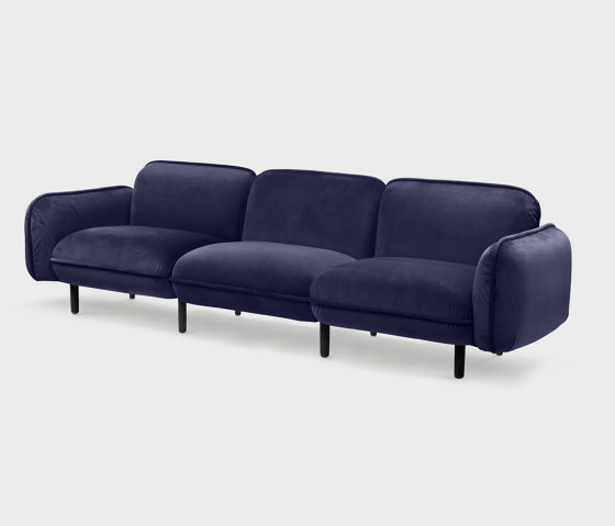 Bean Sofa 3-seater, blue Textum Avelina velour fabric | Sofas | EMKO PLACE