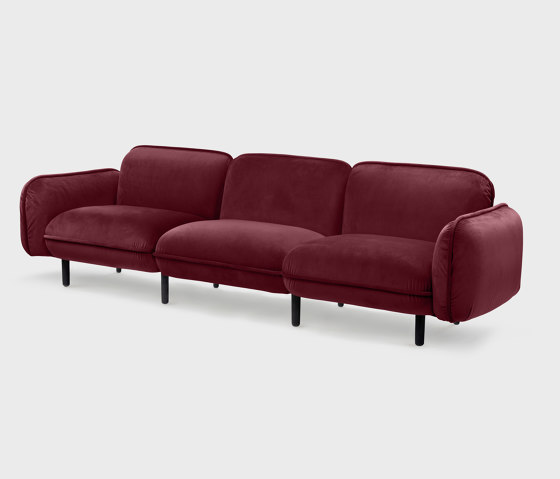 Bean Sofa 3-seater, bordo Textum Avelina velour fabric | Sofas | EMKO PLACE