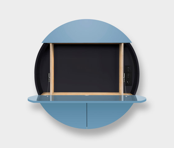 Multifunctional Pill Extra Cabinet, black-blue | Desks | EMKO PLACE