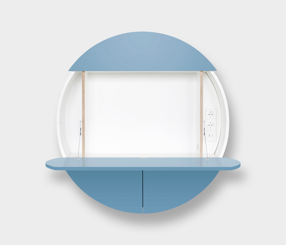 Pill Extra Secrétaire mural, bleu et blanc | Bureaux | EMKO PLACE