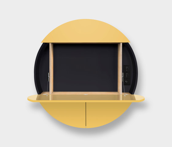 Multifunctional Pill Extra Cabinet, black-yellow | Desks | EMKO PLACE