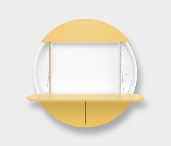 Multifunctional Pill Extra Cabinet, white-yellow | Desks | EMKO PLACE