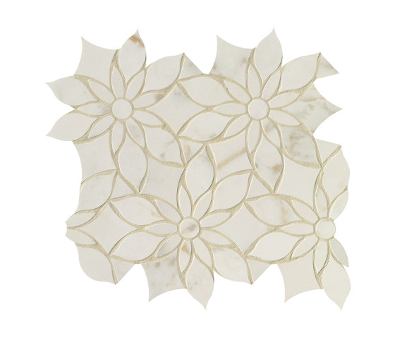 Roma Gold Calacatta Delicato Daisy Mosaico Brillante 29X31,9 | Baldosas de cerámica | Fap Ceramiche