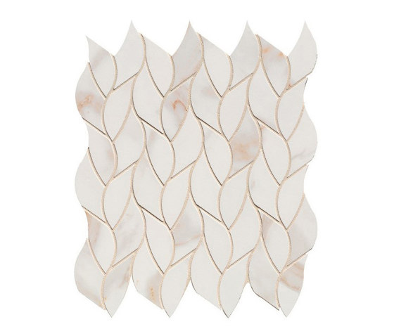 Roma Gold Calacatta Delicato Leaves Mosaico Brillante 25,9X30,9 | Baldosas de cerámica | Fap Ceramiche