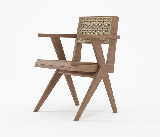 Tribute ARM CHAIR W/ NATURAL WOVEN RATTAN | Chairs | Karpenter