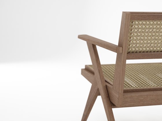 Tribute EASY CHAIR W/ NATURAL WOVEN RATTAN | Armchairs | Karpenter