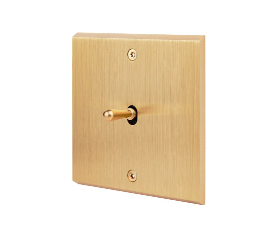 Brushed Brass - Single Cover Plate - 1 toggle | Toggle switches | Modelec