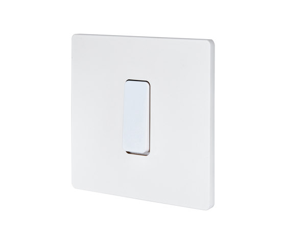 Blanc mat - Plaque simple - 1 Bouton plat blanc | Interrupteurs à bascule | Modelec