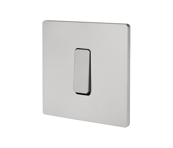Sanded Nickel - Single cover plate - 1 flat sanded nickel button | Two-way switches | Modelec