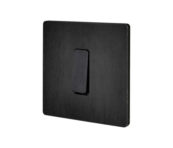 STB Steel - Single cover plate - 1 flat STB steel button | Two-way switches | Modelec