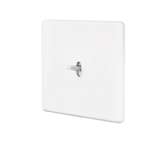 White Soft Touch - Single Cover Plate - 1 steel toggle | Toggle switches | Modelec