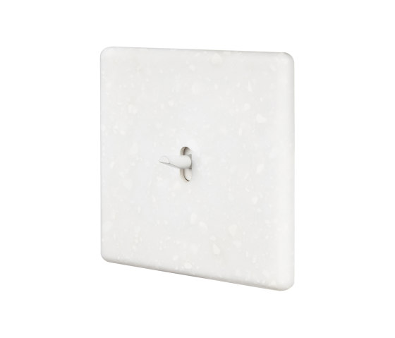 White Terrazzo - Single Cover Plate - 1 white toggle | Toggle switches | Modelec