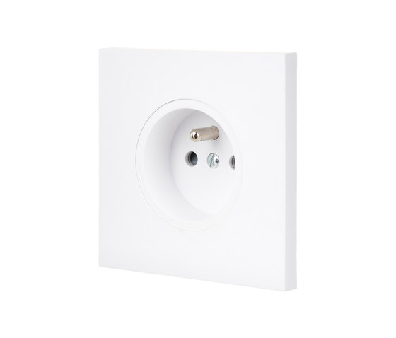 White Soft Touch - Single Cover Plate - 1 Socket | Schuko sockets | Modelec
