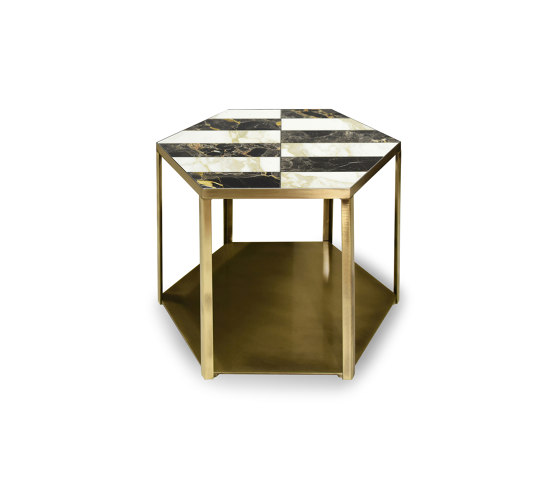Mel | Side Table With Inlaid Marble Top | Tables d'appoint | Marioni