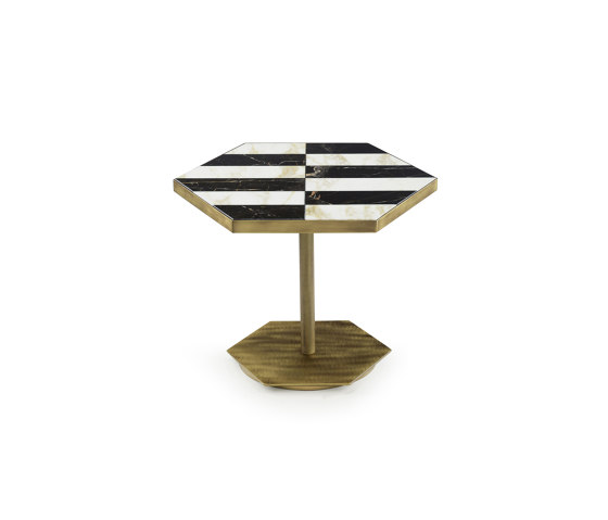 Ted | Low Side Table With Inlaid Marble Top | Side tables | Marioni